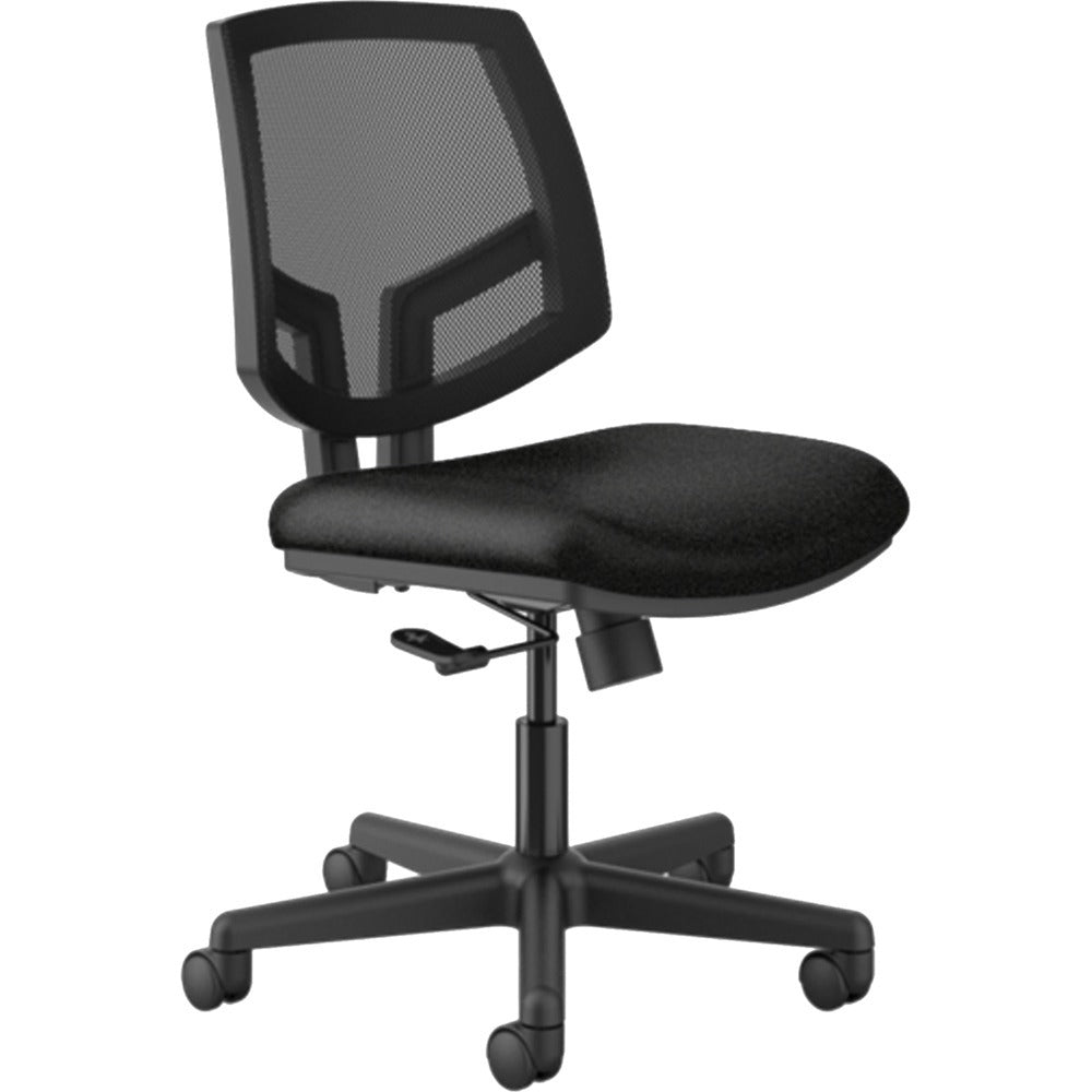 Image of HON® Volt Series Mesh Back Leather Task Chair, Supports Up To 250 Lb, 18.25" To 22" Seat Height, Black