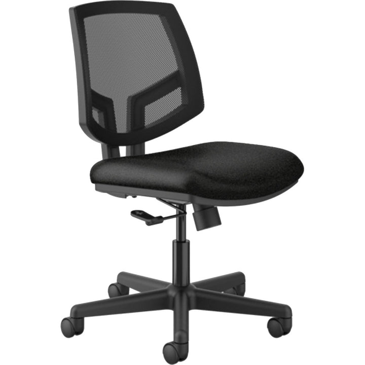 Image of HON® Volt Series Mesh Back Leather Task Chair, Supports Up To 250 Lb, 18.25" To 22" Seat Height, Black