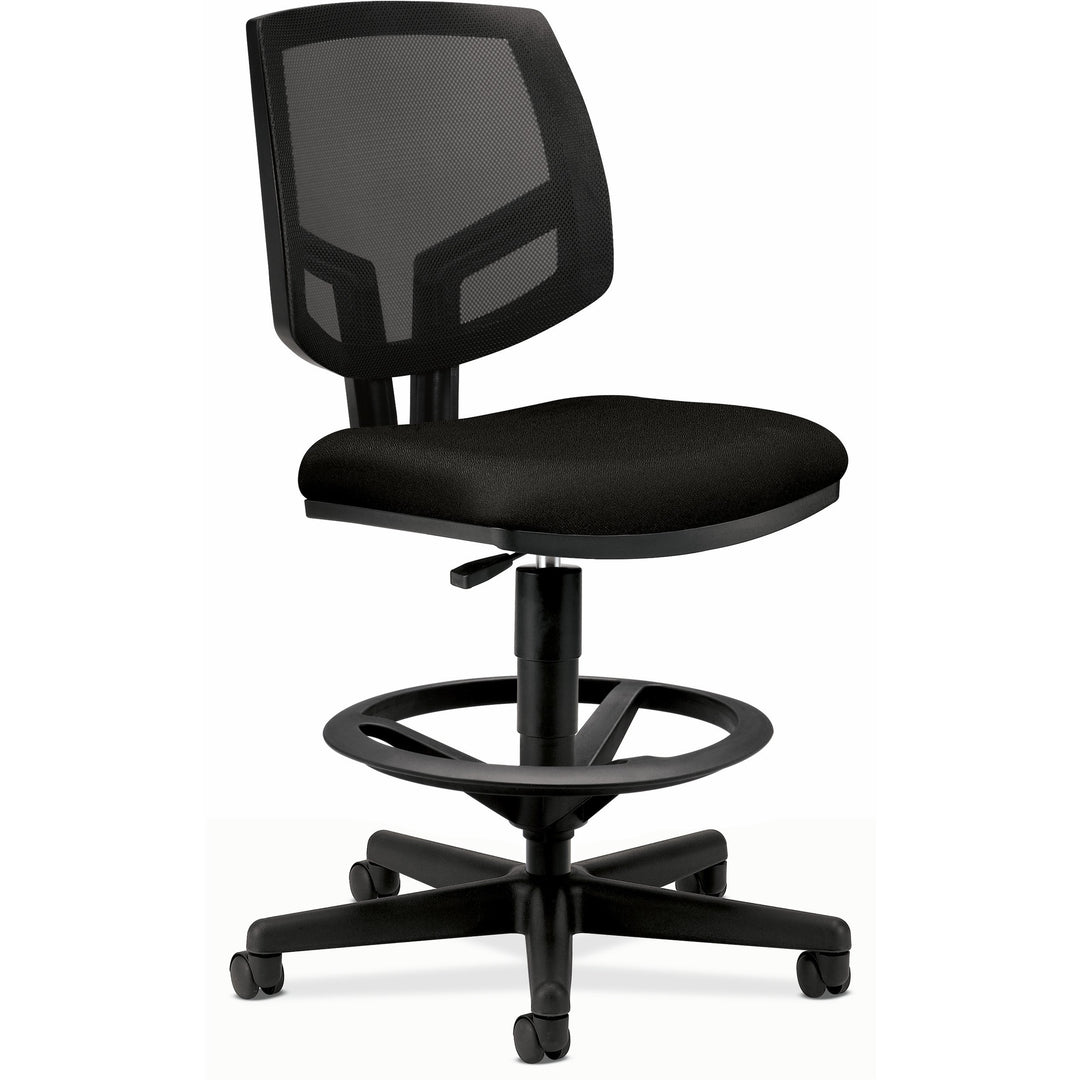 Image of HON® Volt Series Mesh Back Adjustable Task Stool, Supports Up To 275 Lb, 22.88" To 32.38" Seat Height, Black