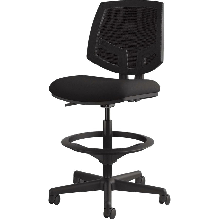 Image of HON® Volt Series Mesh Back Adjustable Task Stool, Supports Up To 275 Lb, 22.88" To 32.38" Seat Height, Black