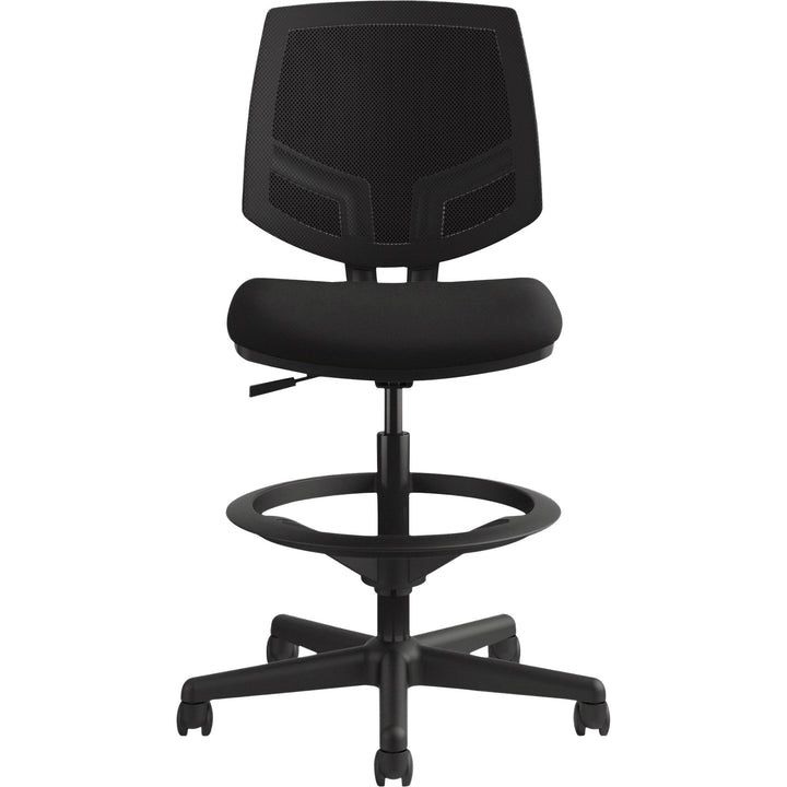 Image of HON® Volt Series Mesh Back Adjustable Task Stool, Supports Up To 275 Lb, 22.88" To 32.38" Seat Height, Black