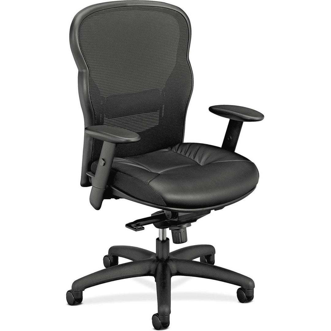 Image of HON® Wave Mesh High-Back Task Chair, Supports Up To 250 Lb, 19.25" To 22" Seat Height, Black