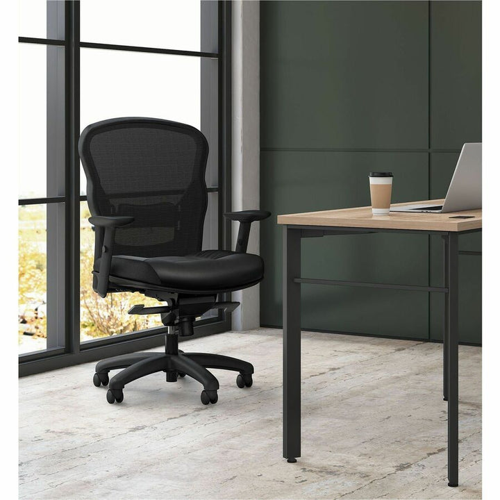 Image of HON® Wave Mesh High-Back Task Chair, Supports Up To 250 Lb, 19.25" To 22" Seat Height, Black