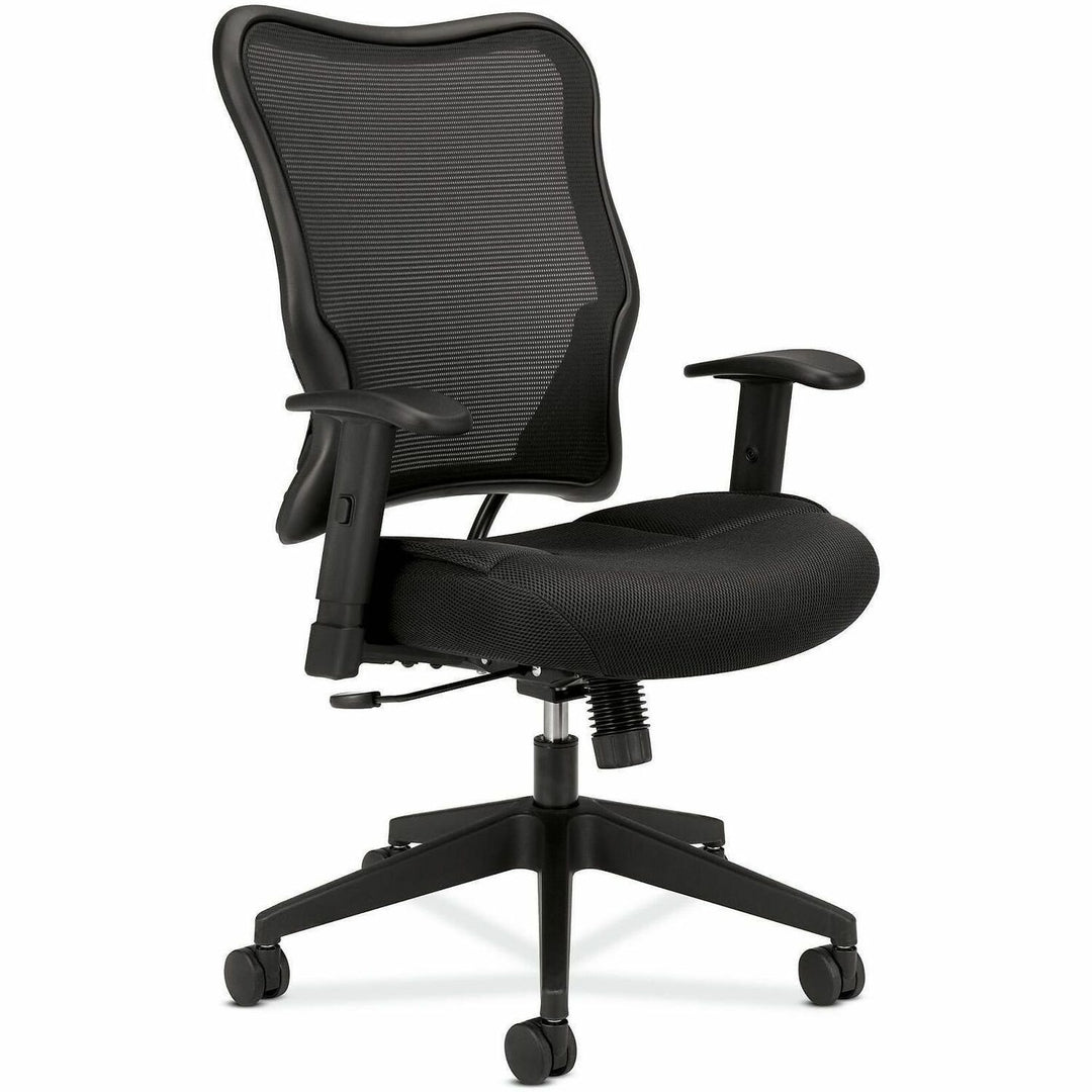 Image of HON® Vl702 Mesh High-Back Task Chair, Supports Up To 250 Lb, 18.5" To 23.5" Seat Height, Black