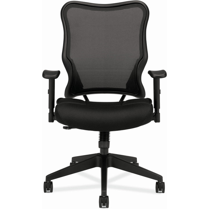 Image of HON® Vl702 Mesh High-Back Task Chair, Supports Up To 250 Lb, 18.5" To 23.5" Seat Height, Black