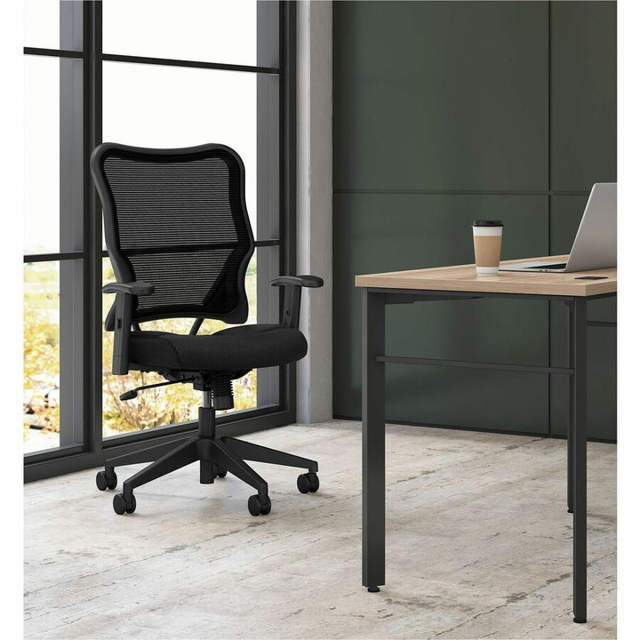Image of HON® Vl702 Mesh High-Back Task Chair, Supports Up To 250 Lb, 18.5" To 23.5" Seat Height, Black
