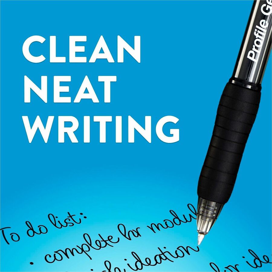 Image of Paper Mate 2097006 Profile Gel Pen, 0.7 mm Pen Point, Retractable, Black, Blue, Red Ink, Gel-based, 8 / Pack