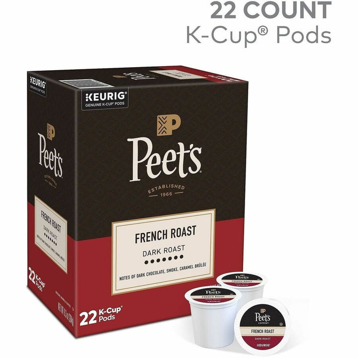 Image of Peet's 2405 French Roast Coffee, Compatible with Keurig Brewer, Dark, K-Cup, 22 / Box