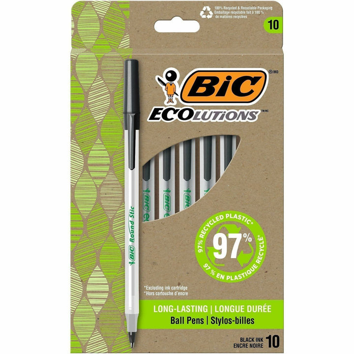 Image of BIC® Pen,Ballpoint,Stick,1.0mm,10/PK,Semi-CL Barrel/Black Ink