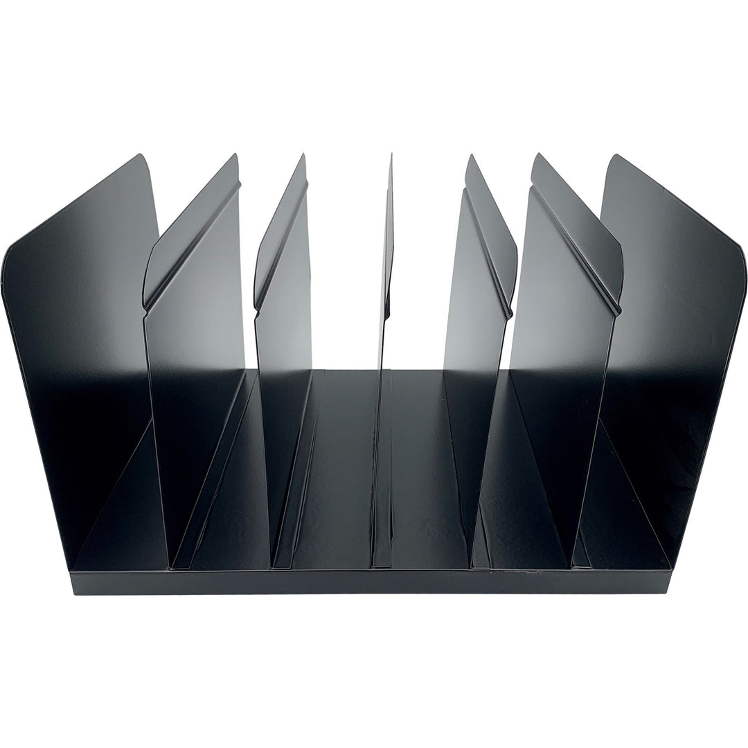Image of Huron Book Rack,Vertical,6 Slots,15"x11"x9",Black