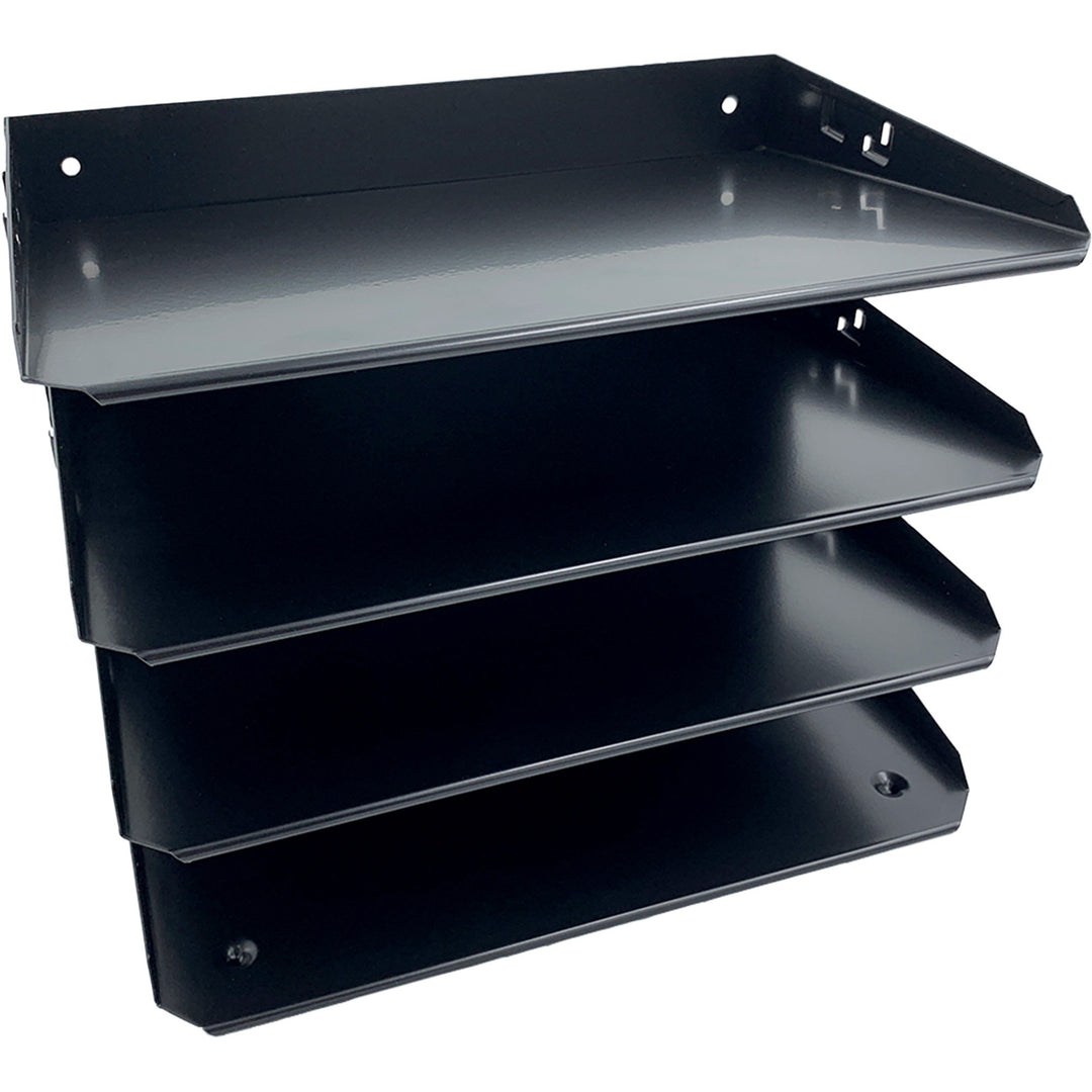 Image of Huron Desk Organizer,Horizontal,4 Slots,Letter,12"x8-2/3"x9",Black