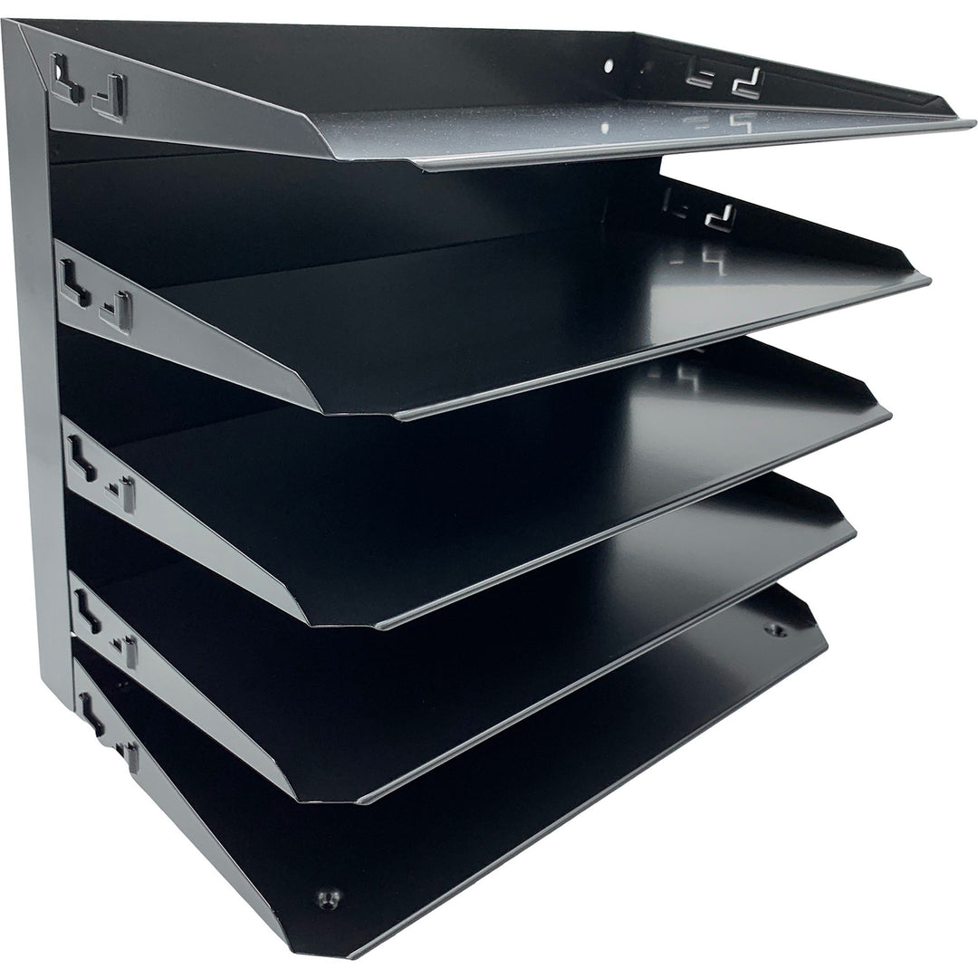 Image of Huron Desk Organizer,Horizontal,5 Slots,Legal,15"x8-3/4"x15",Black