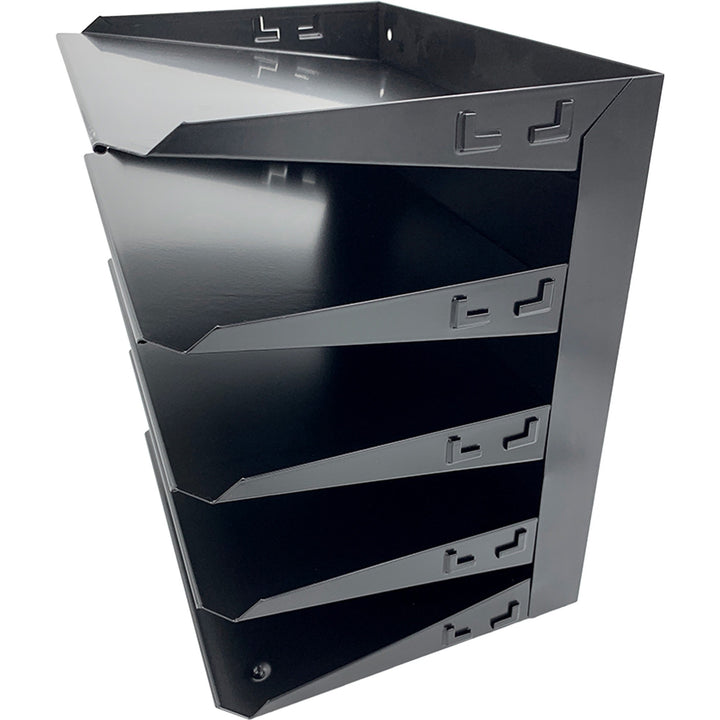 Image of Huron Desk Organizer,Horizontal,5 Slots,Letter,8-3/4"x12"x12",BK