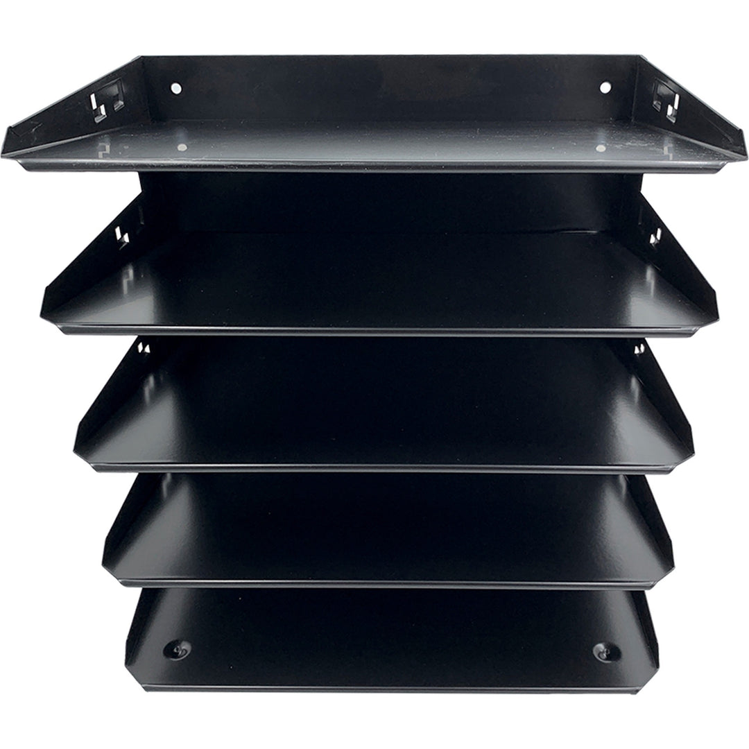 Image of Huron Desk Organizer,Horizontal,5 Slots,Letter,8-3/4"x12"x12",BK