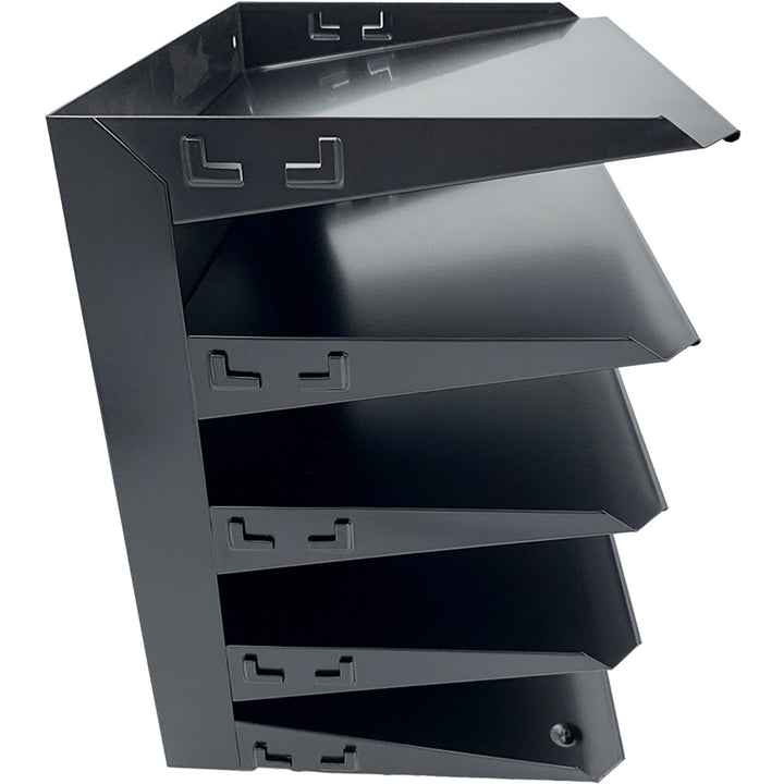 Image of Huron Desk Organizer,Horizontal,5 Slots,Letter,8-3/4"x12"x12",BK