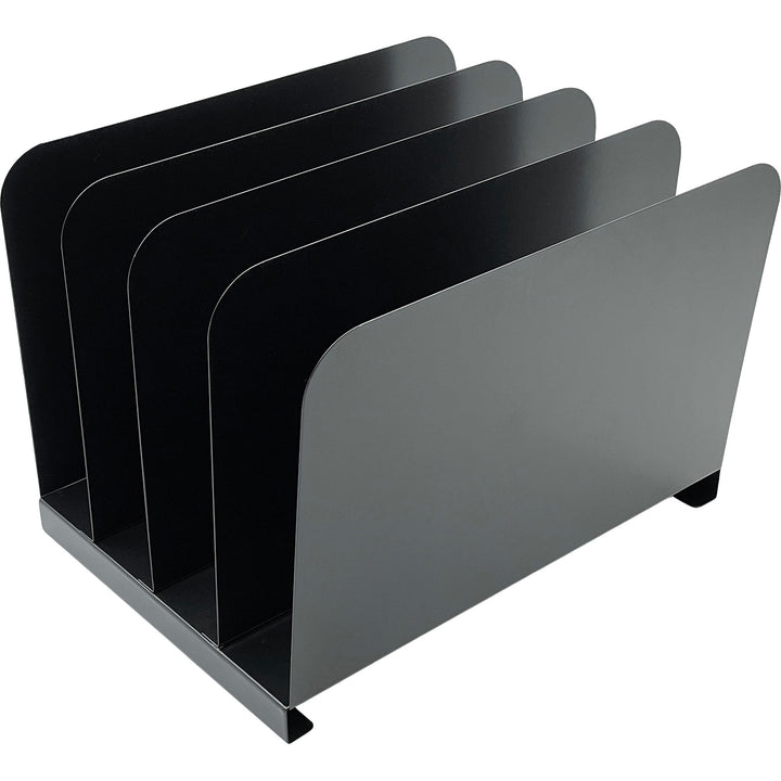 Image of Huron Desk Organizer,Vertical,4 Slots,11"x11"x7-3/4"Black