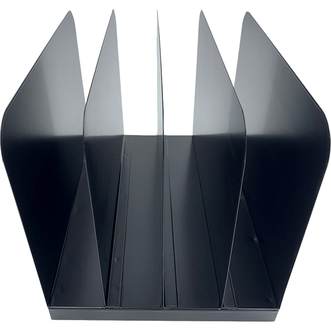 Image of Huron Desk Organizer,Vertical,4 Slots,11"x11"x7-3/4"Black