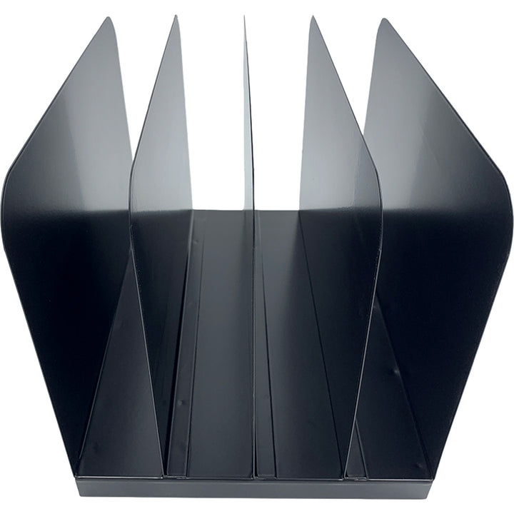 Image of Huron Desk Organizer,Vertical,4 Slots,11"x11"x7-3/4"Black