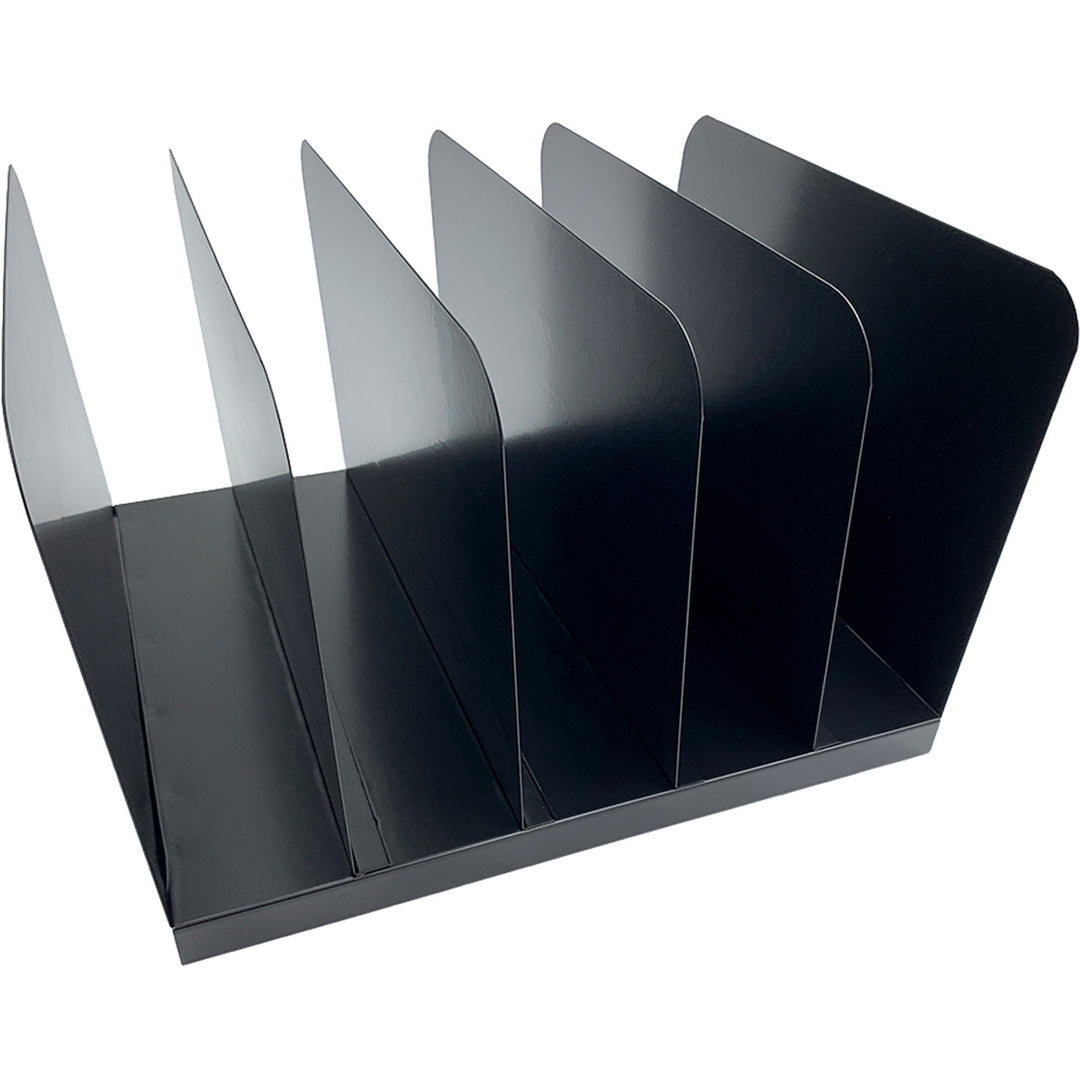 Image of Huron Desk Organizer,Vertical,5 Slots,11"x12-1/2"x7-3/4",Black