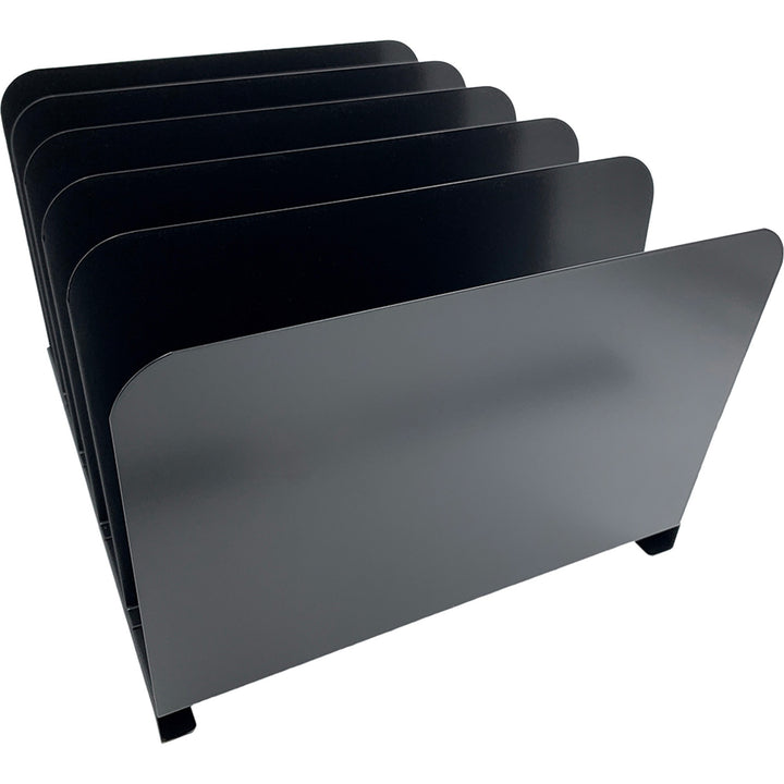 Image of Huron Desk Organizer,Vertical,5 Slots,11"x12-1/2"x7-3/4",Black