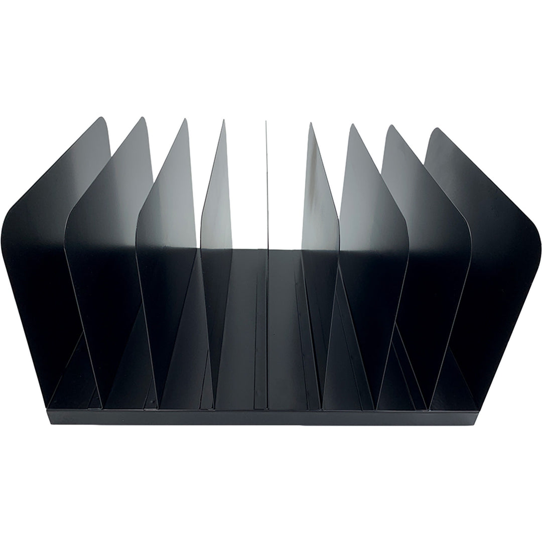 Image of Huron Desk Organizer,Vertical,8 Slots,11"x15"x7-3/4",Black