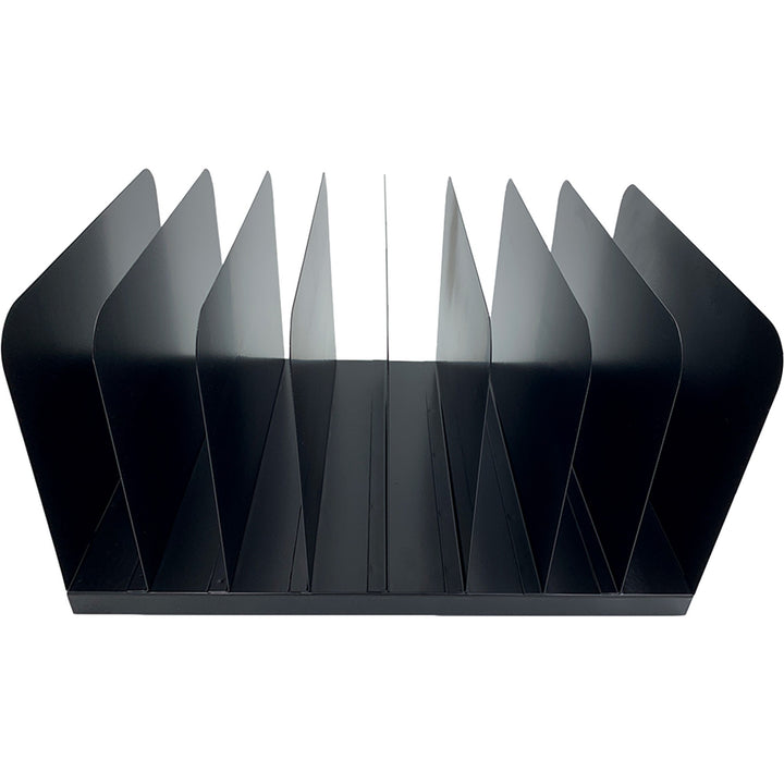 Image of Huron Desk Organizer,Vertical,8 Slots,11"x15"x7-3/4",Black