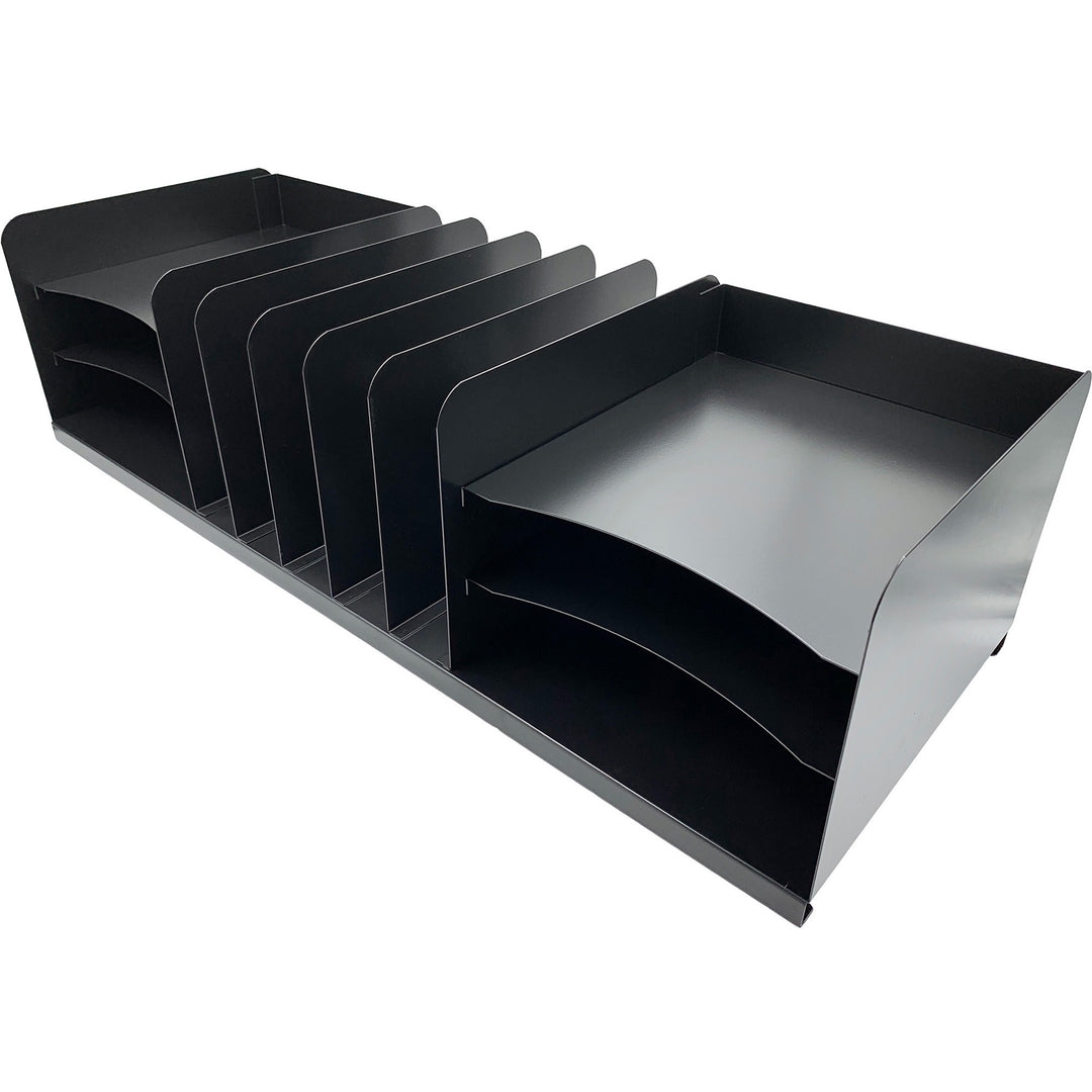 Image of Huron Desk Organizer,Vertical/Horizontal,11 Slots,30"x11"x8",Black