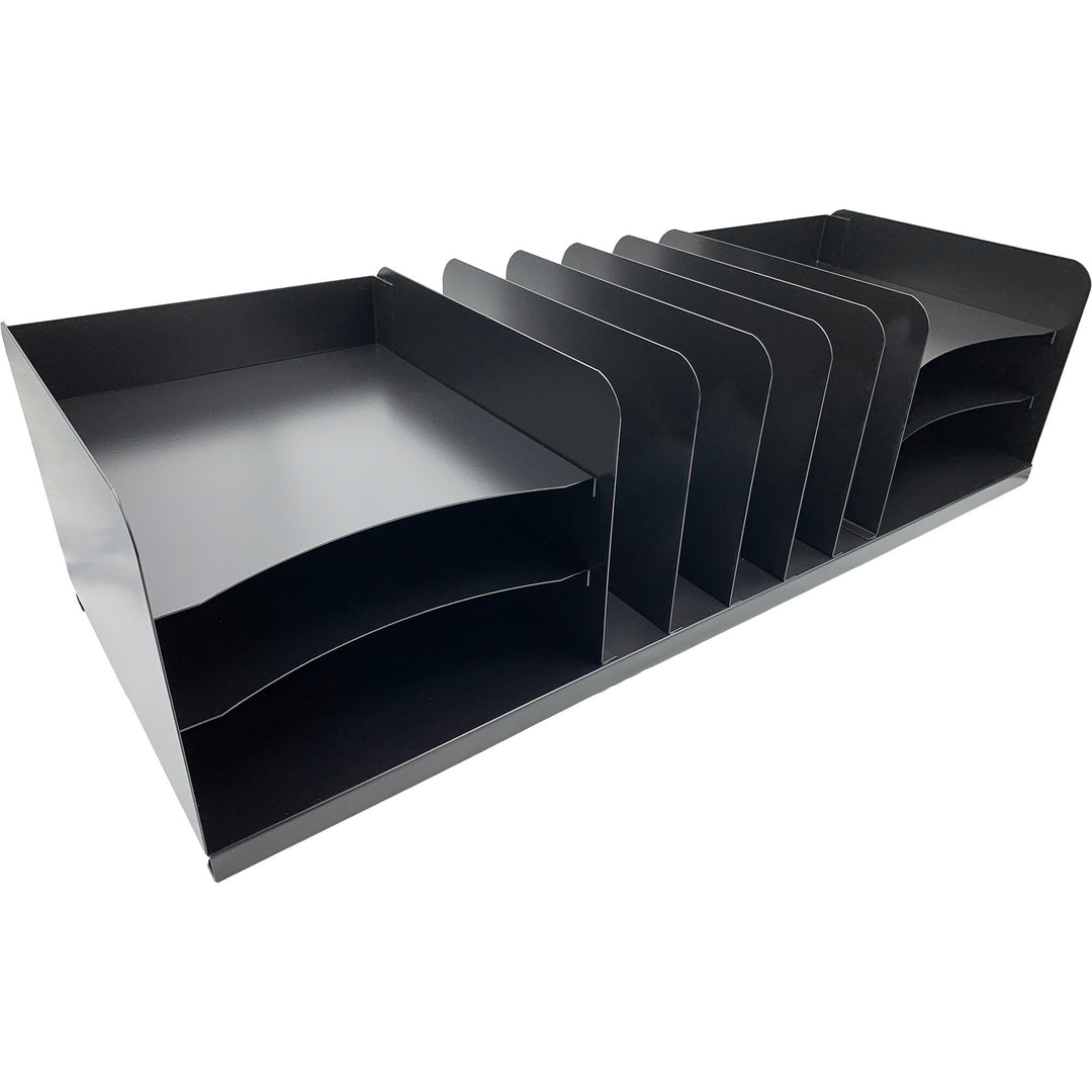 Image of Huron Desk Organizer,Vertical/Horizontal,11 Slots,30"x11"x8",Black