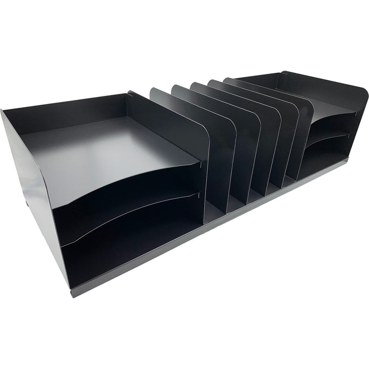 Image of Huron Desk Organizer,Vertical/Horizontal,11 Slots,30"x11"x8",Black