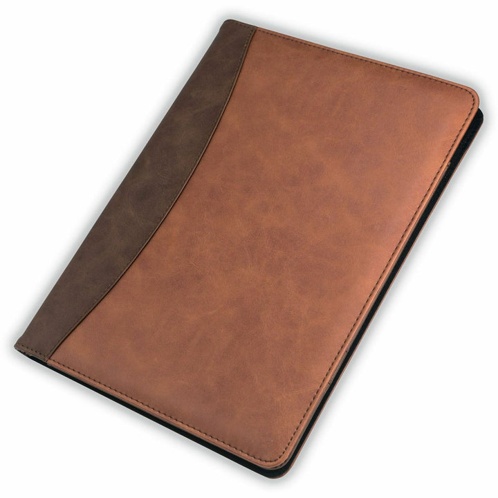 Image of Samsill® Two-Tone Padfolio with Spine Accent, 10.6w x 14.25h, Polyurethane, Tan/Brown