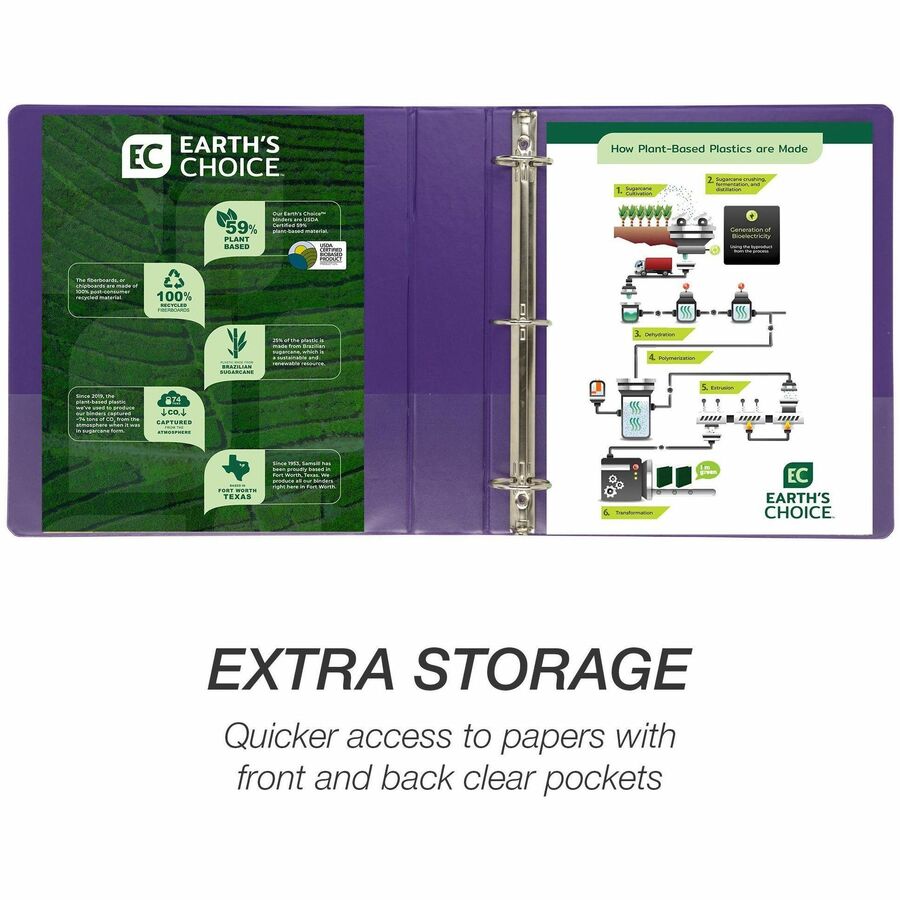 Image of Samsill® Binder,EarthChoice,View,Round,1-1/2"Cap,Ltr-size,4/PK,AST