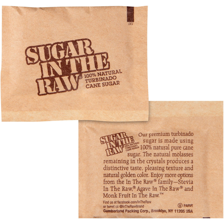 Image of Sugar In The Raw 50319 Natural Turbinado Cane Sugar Packets, Molasses Flavor, Natural Sweetener, 200 / Box
