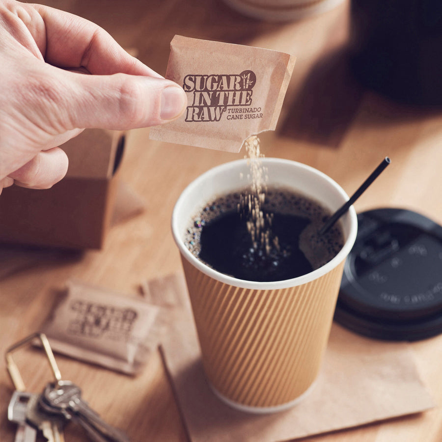 Image of Sugar In The Raw 50319 Natural Turbinado Cane Sugar Packets, Molasses Flavor, Natural Sweetener, 200 / Box