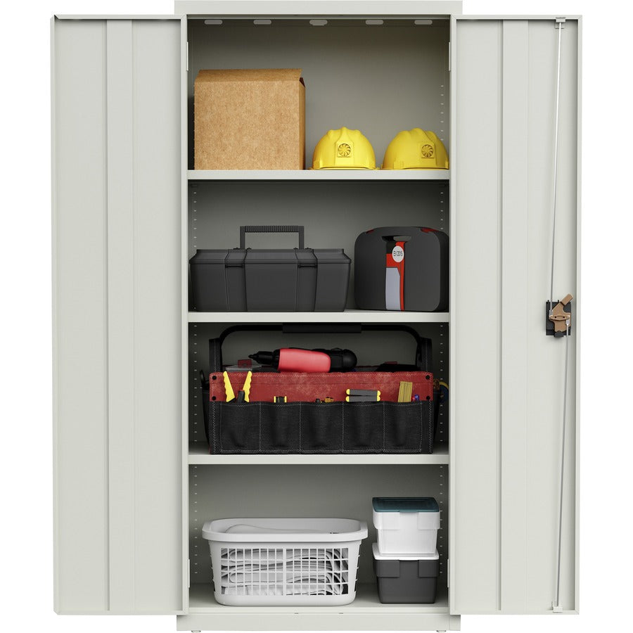 Image of Lorell Storage Cabinet,4 Shelves,180 lb/Shelf,30"x15"x66",Light GY