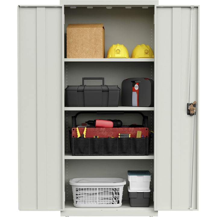 Image of Lorell Storage Cabinet,4 Shelves,180 lb/Shelf,30"x15"x66",Light GY