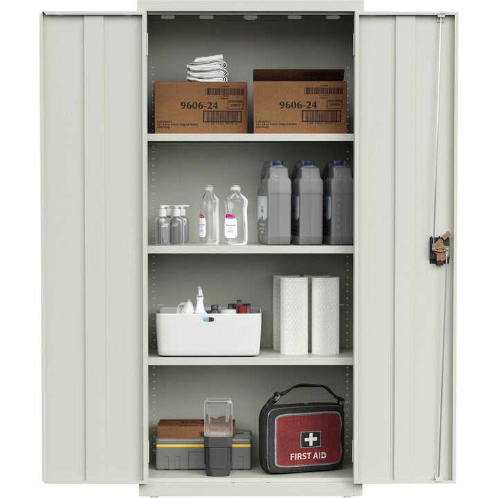 Image of Lorell Storage Cabinet,4 Shelves,180 lb/Shelf,30"x15"x66",Light GY