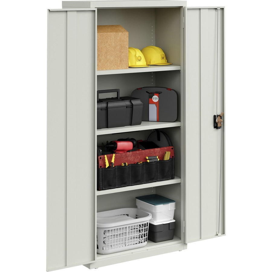 Image of Lorell Storage Cabinet,4 Shelves,180 lb/Shelf,30"x15"x66",Light GY
