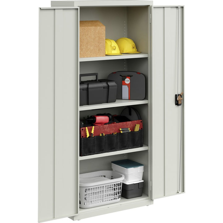 Image of Lorell Storage Cabinet,4 Shelves,180 lb/Shelf,30"x15"x66",Light GY