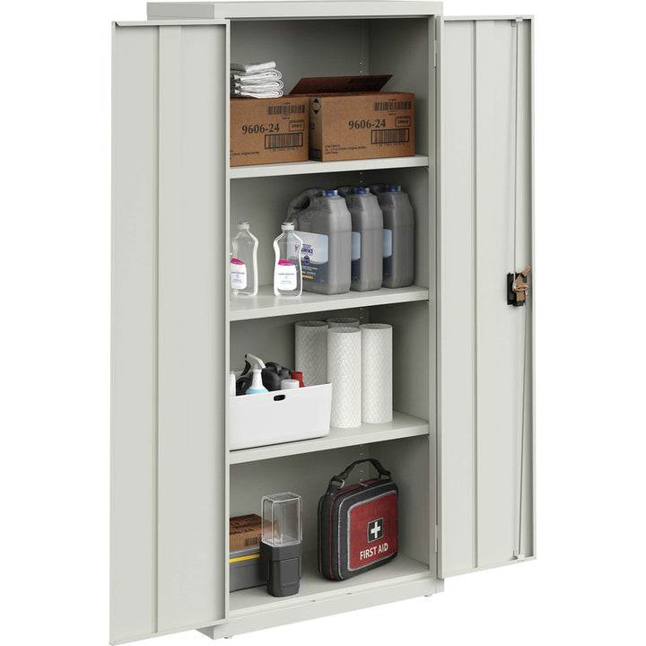 Image of Lorell Storage Cabinet,4 Shelves,180 lb/Shelf,30"x15"x66",Light GY