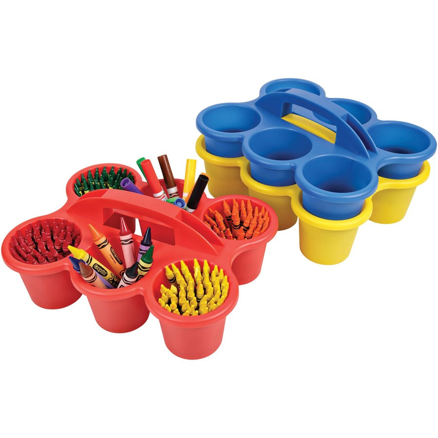 Image of deflecto® Caddy, w/Handle, 6 Cup Compartments, 12"x9.6"x5.3", YW