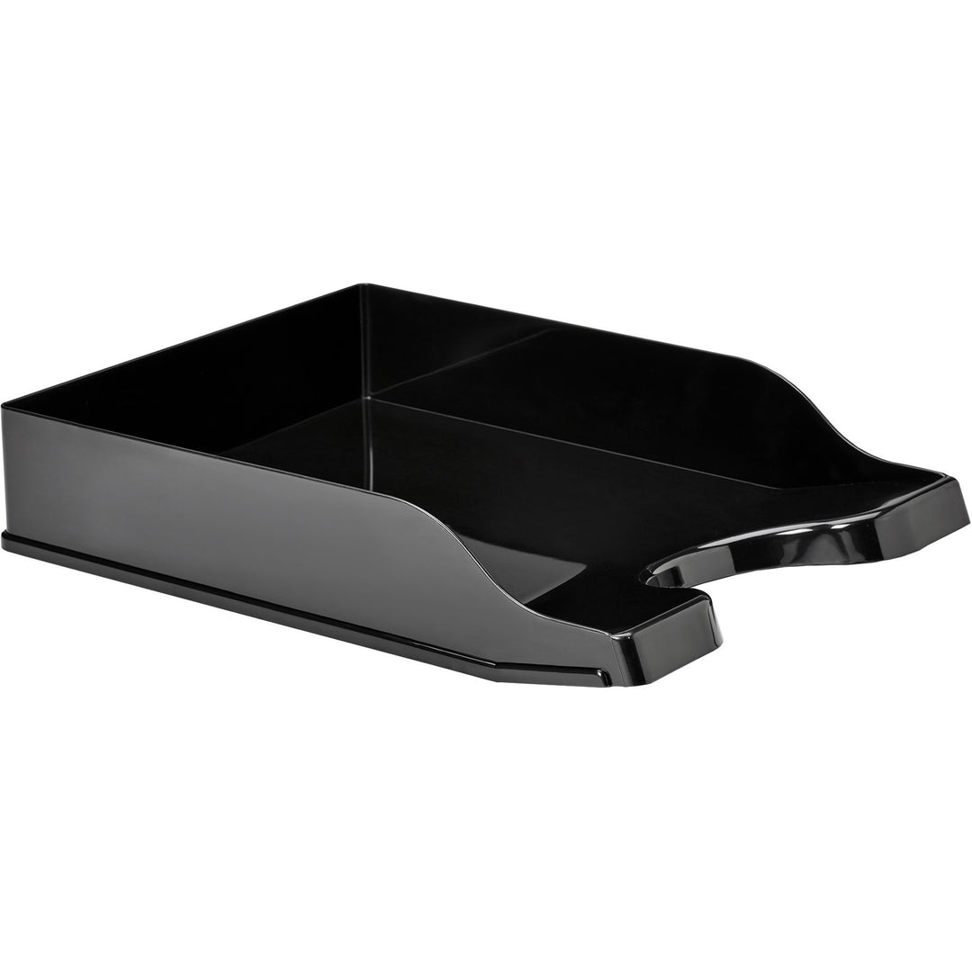 Image of deflecto® Tray,Front-Load,Curved,Antimicrobial,10.2"x13.8"x2.6",BK