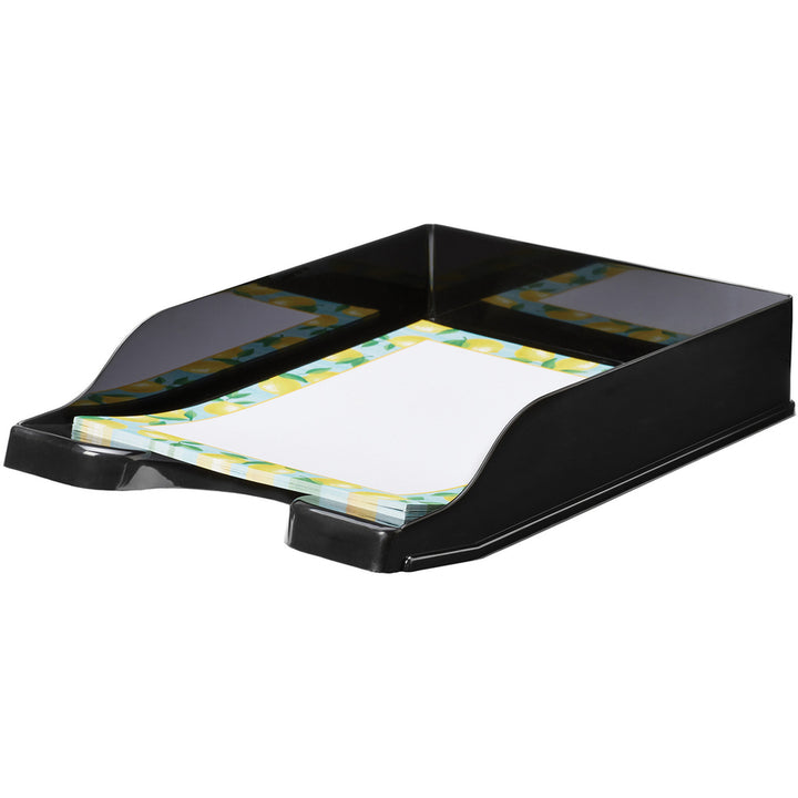 Image of deflecto® Tray,Front-Load,Curved,Antimicrobial,10.2"x13.8"x2.6",BK