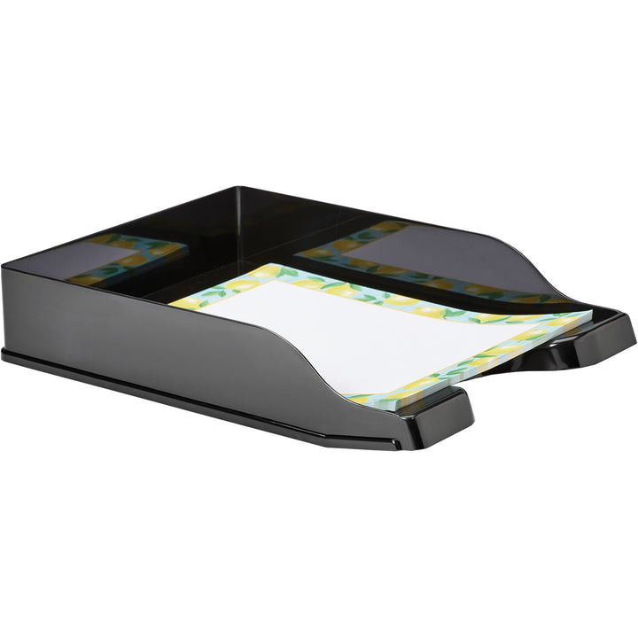 Image of deflecto® Tray,Front-Load,Curved,Antimicrobial,10.2"x13.8"x2.6",BK