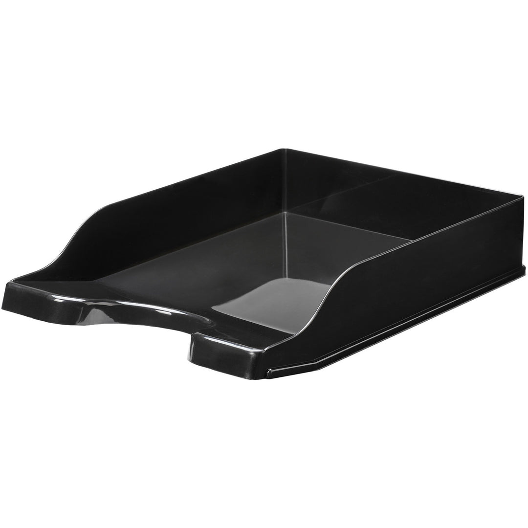 Image of deflecto® Tray,Front-Load,Curved,Antimicrobial,10.2"x13.8"x2.6",BK