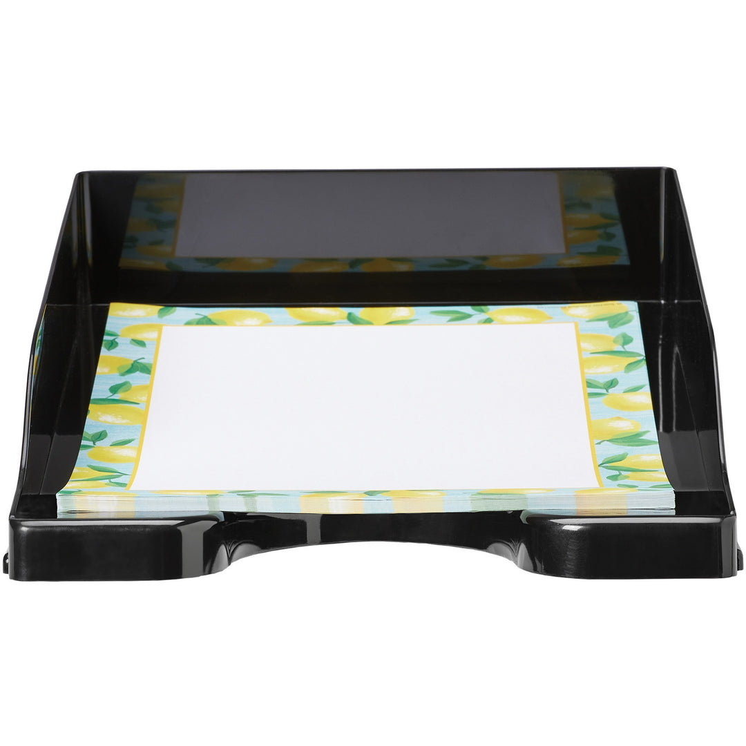 Image of deflecto® Tray,Front-Load,Curved,Antimicrobial,10.2"x13.8"x2.6",BK