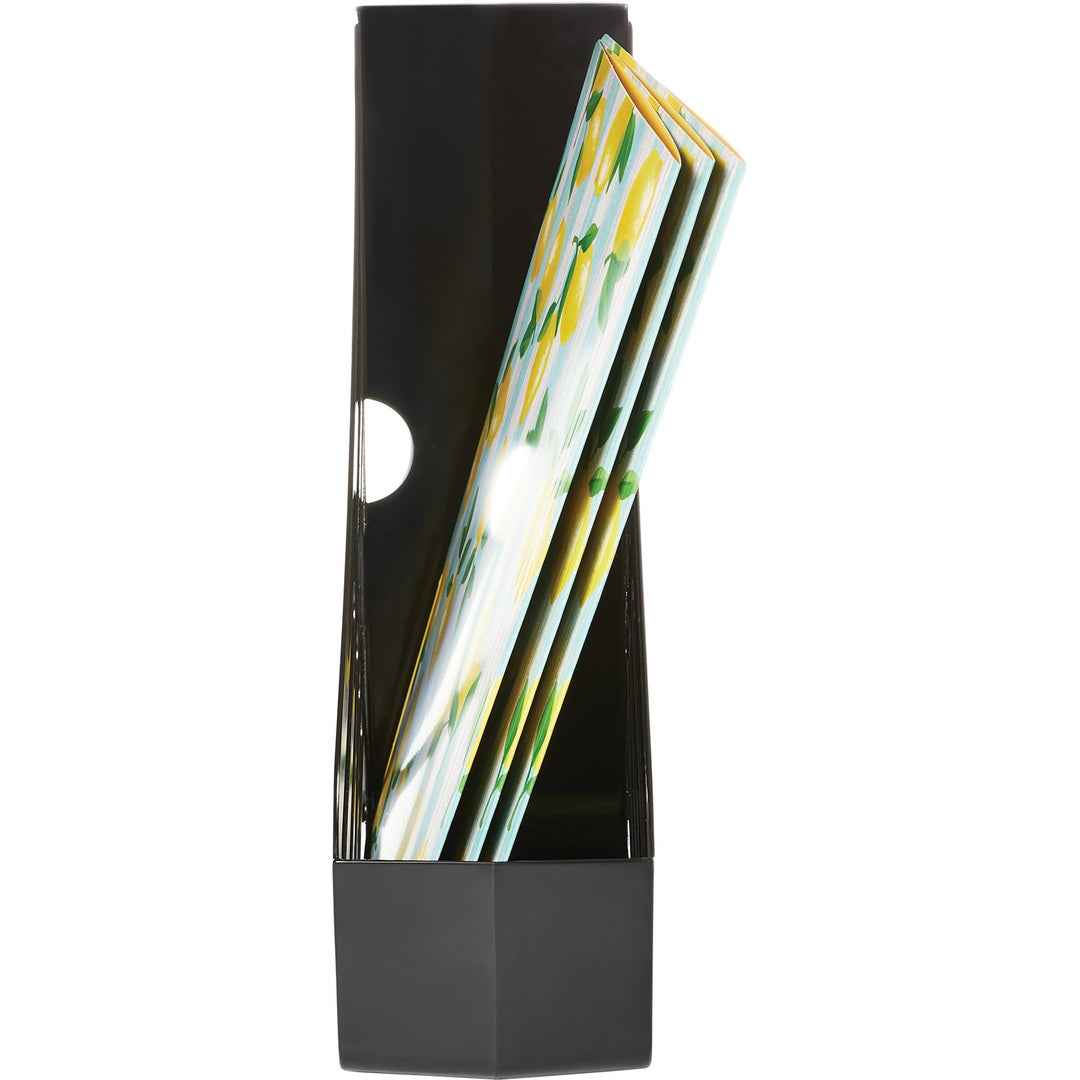Image of deflecto® File Holder,Antimicrobial,Polystyrene,3.94"x10.4"x12",BK