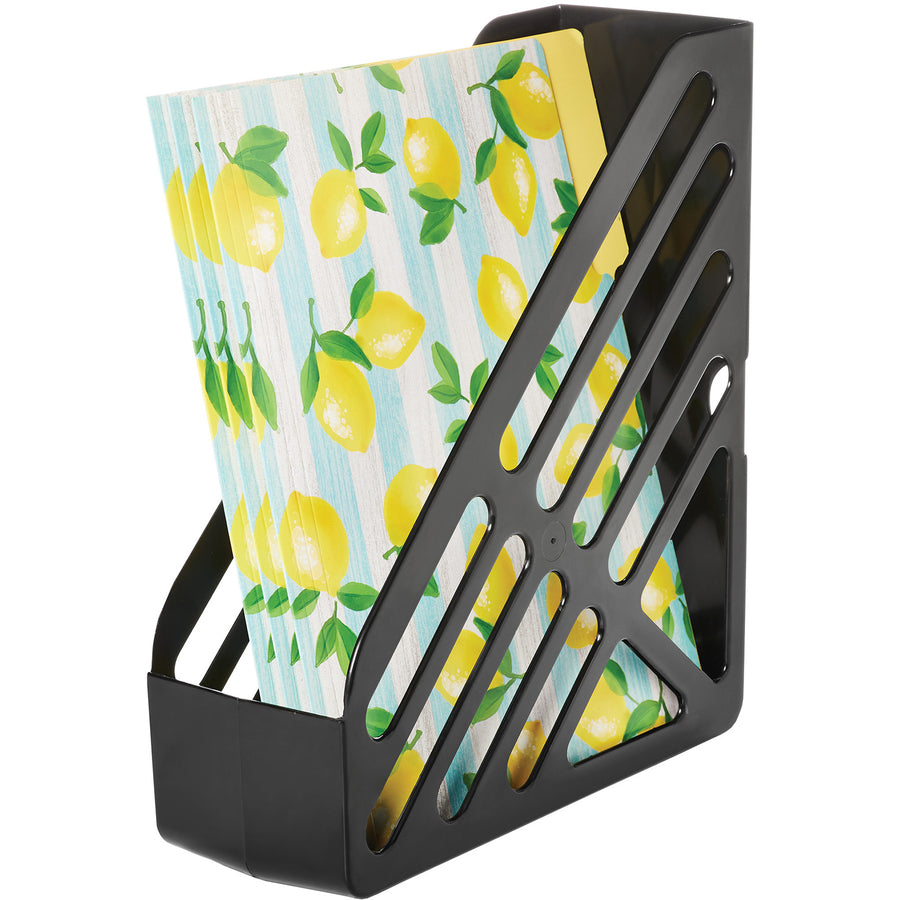 Image of deflecto® File Holder,Antimicrobial,Polystyrene,3.94"x10.4"x12",BK
