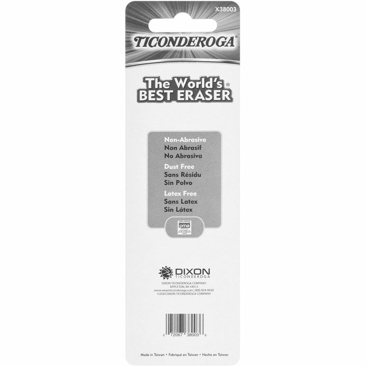 Image of Ticonderoga X38003 Retractable Eraser Refills, White, 3 / Pack, Smudge-free, Residue-free, Non-tearing, Latex-free, Retractable, Latex-free, Soft