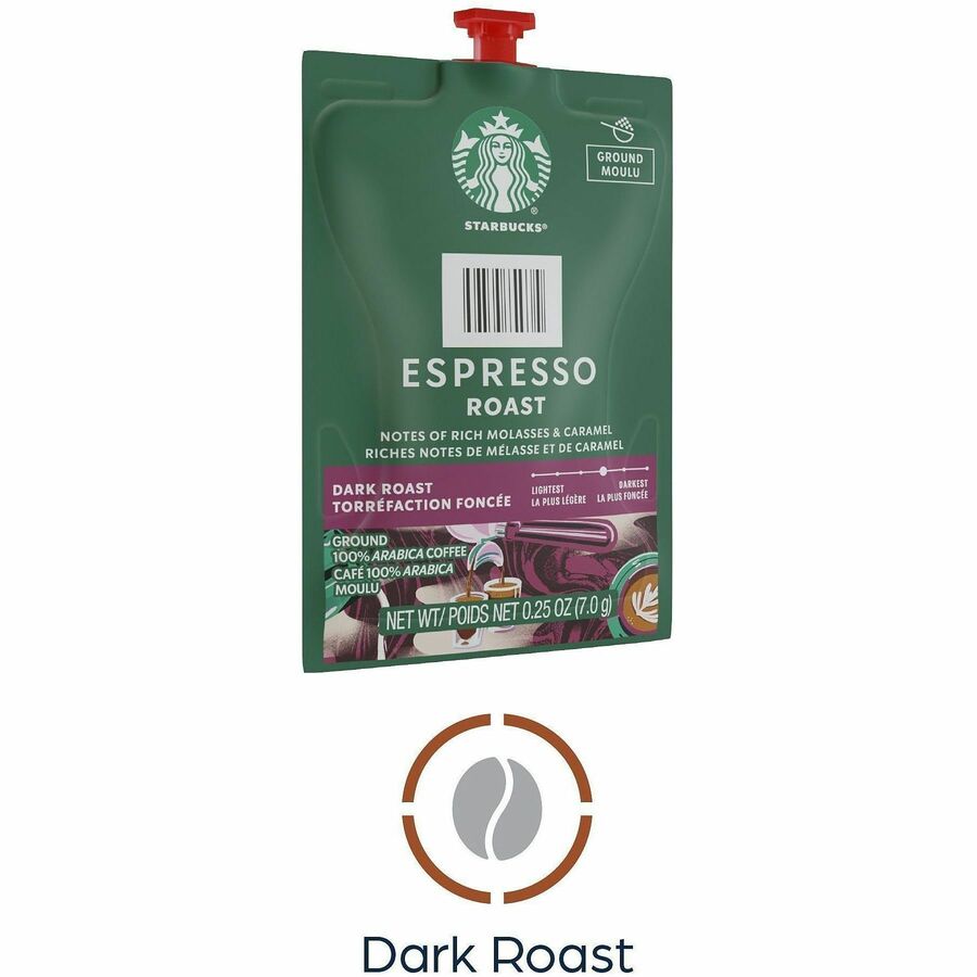 Image of Flavia 48041 Starbucks Espresso Dark Roast Coffee, Compatible with Flavia Barista, Hot Coffee, Freshpack, Espresso, Kosher, 72 / Carton