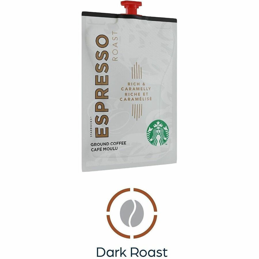 Image of Flavia 48041 Starbucks Espresso Dark Roast Coffee, Compatible with Flavia Barista, Hot Coffee, Freshpack, Espresso, Kosher, 72 / Carton